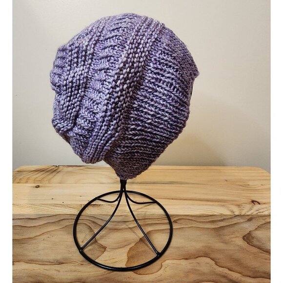 HANDMADE Rib Knit Purple Gradient Beanie Toboggan Cap Hat Unisex Women's Men's - Picture 5 of 10
